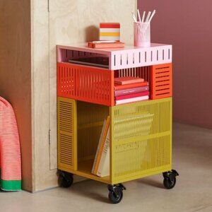 Ikea TESAMMANS Storage Unit on Casters Steel, Multicolor, 16 1/2" x 28 3…